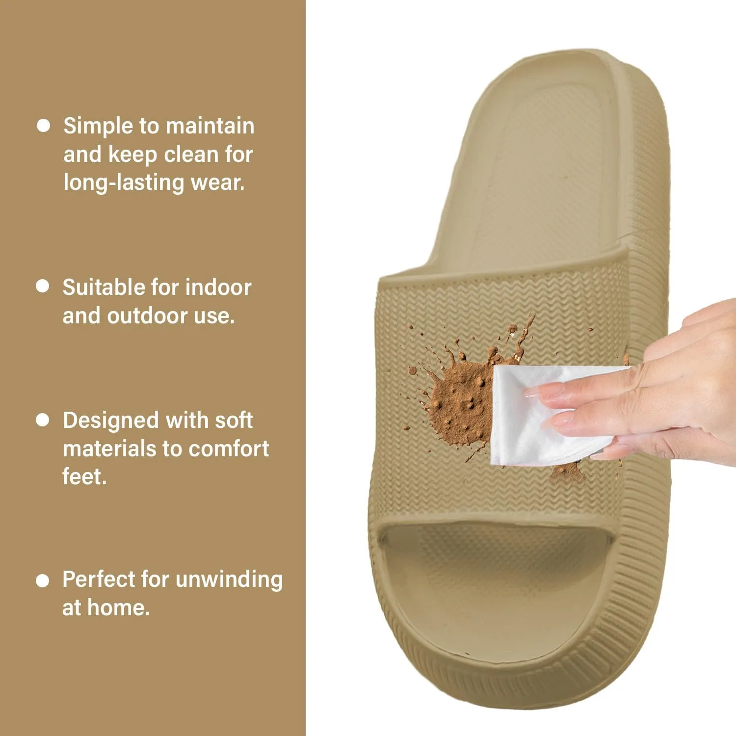 Slides Pillow Slippers for Women and Men Non Slip Quick Drying Shower Slides Bathroom Sandals | Thick Sole | Anti-Slip Cloud Slippers Lightweight Spa Open Toe Shower Sandals | Indoor & Outdoor