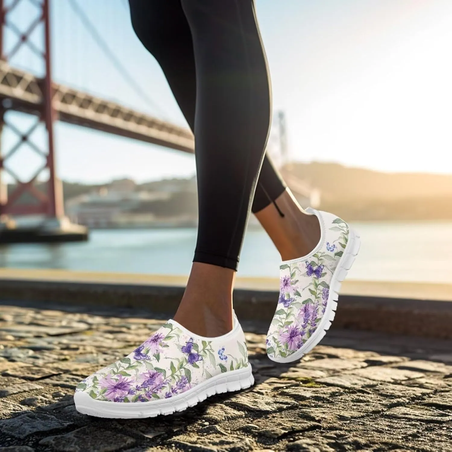Sneakers for Women Low Top Shoes Womens Lightweight Tennis Loafers Slip on Casual Outdoor Workout Flats All Seasons White Sole