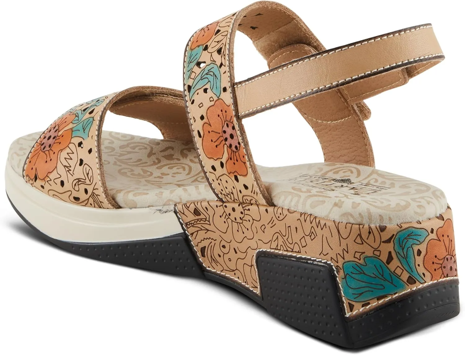 Spring Step L'Artiste Women's CAITLINA - Hand-Painted Floral Athleisure Sandals for Women