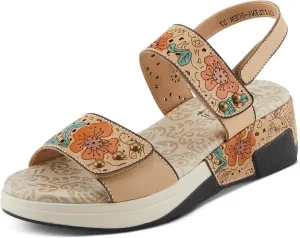 Spring Step L'Artiste Women's CAITLINA - Hand-Painted Floral Athleisure Sandals for Women