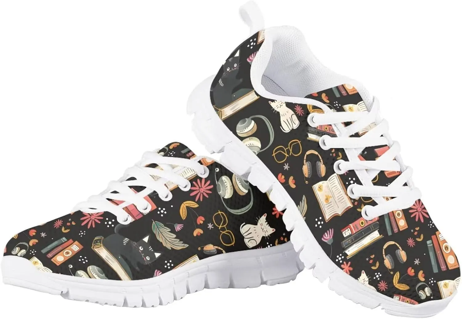 SYtrade Girl's Running Shoes Lace Up Walking Tennis Sneakers Lightweight White Sole