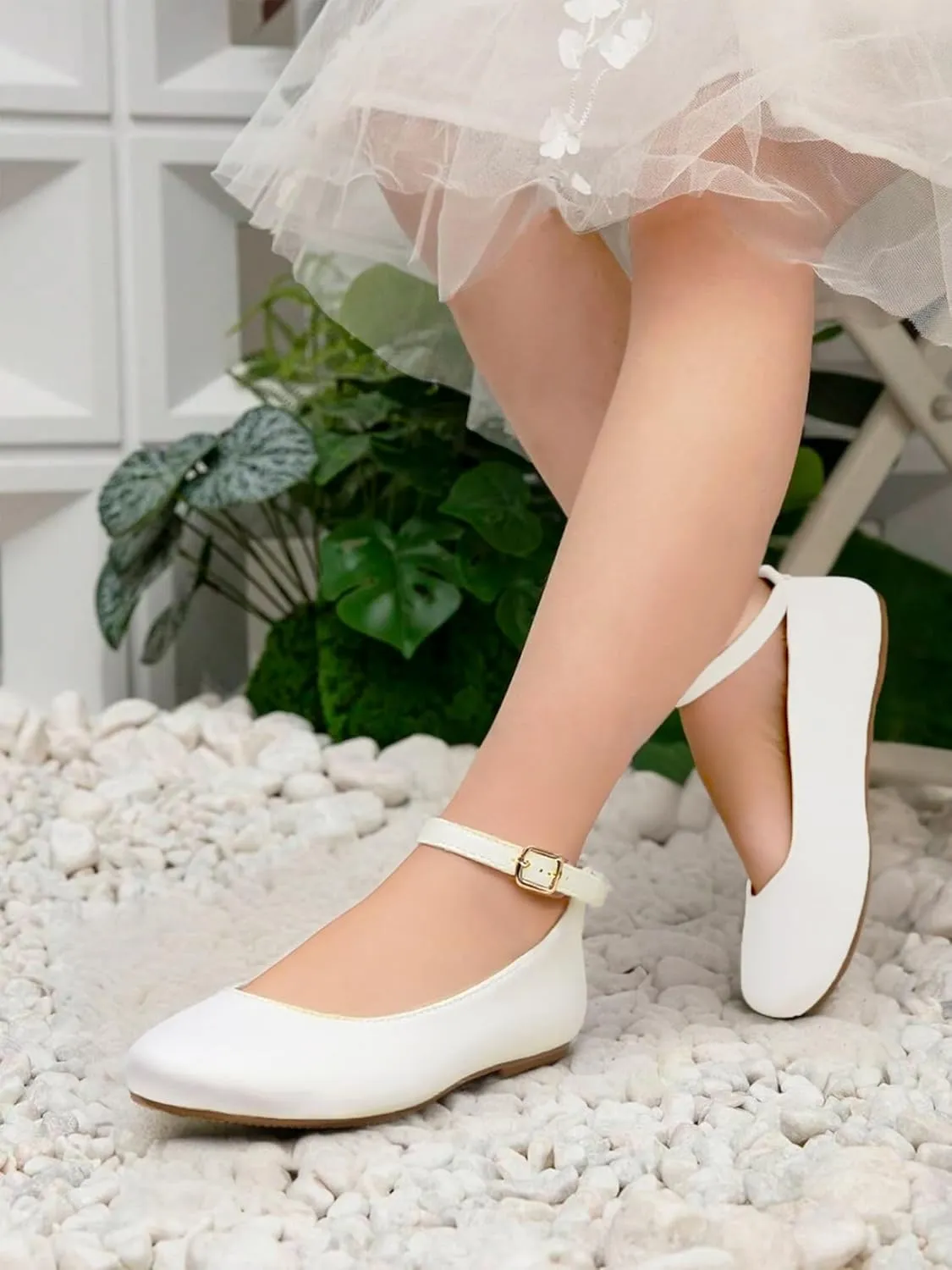 Toddler Flower Girl Dress Shoes - Little Girl Ballet Flats Sparkly Wedding Party