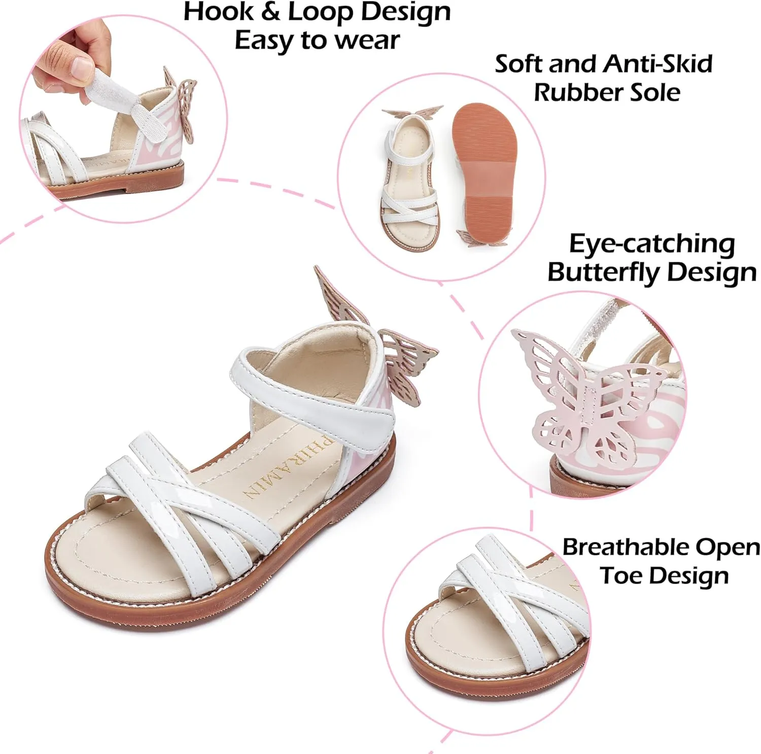 Toddler Flower Girl Sandals - Girl Summer Dress Shoes Toddler Little Kid Wedding Party