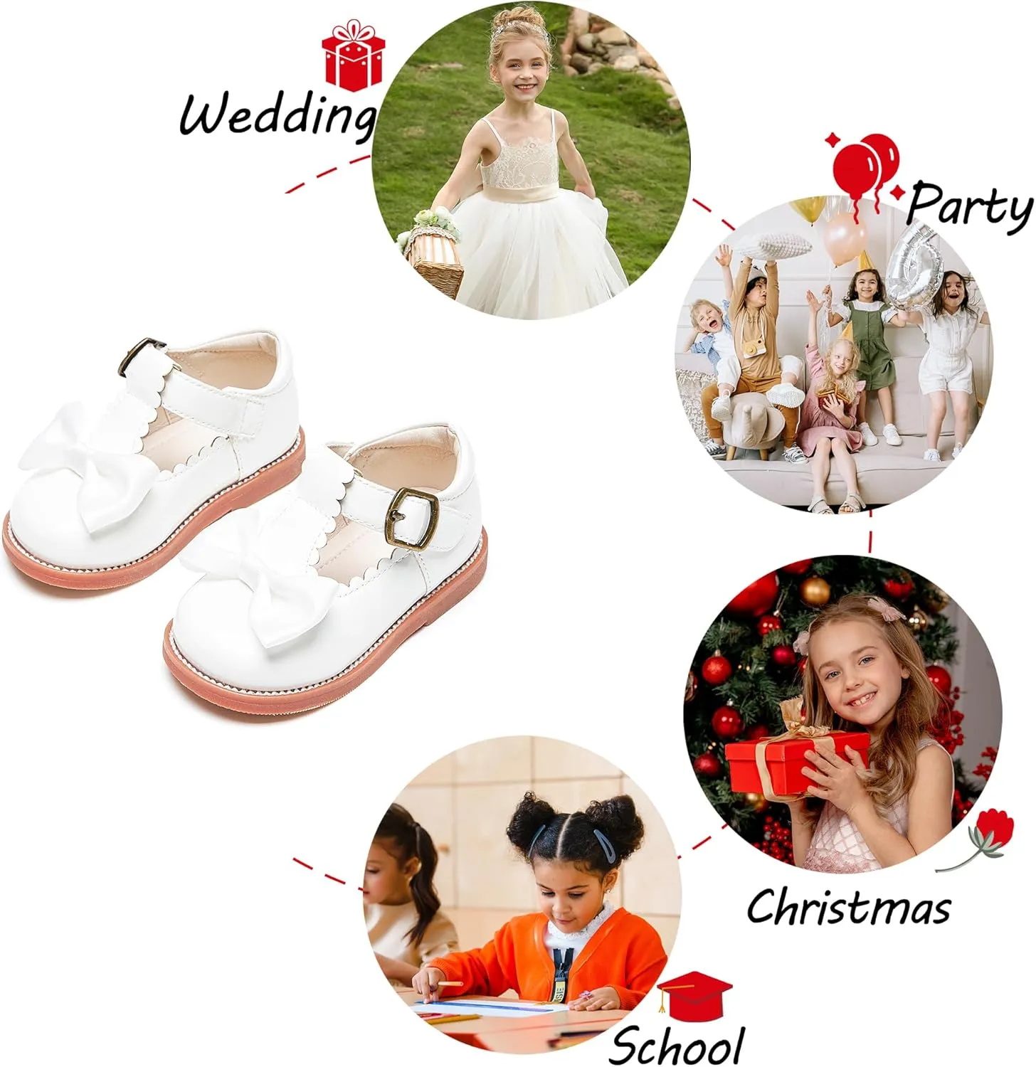 Toddler Girl Mary Jane Dress Oxford Shoes-Little Girl School Uniform Shoes for Wedding Party