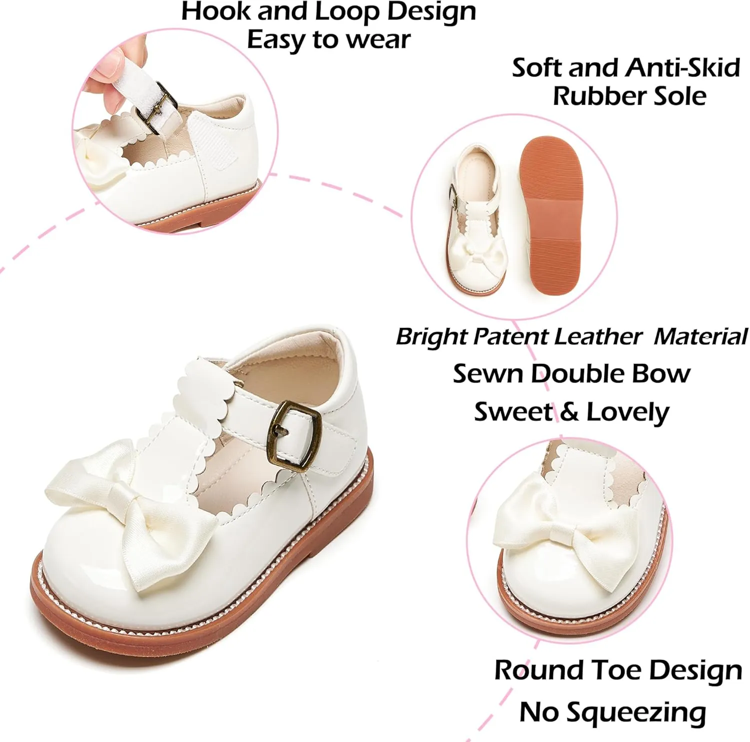 Toddler Girl Mary Jane Dress Oxford Shoes-Little Girl School Uniform Shoes for Wedding Party
