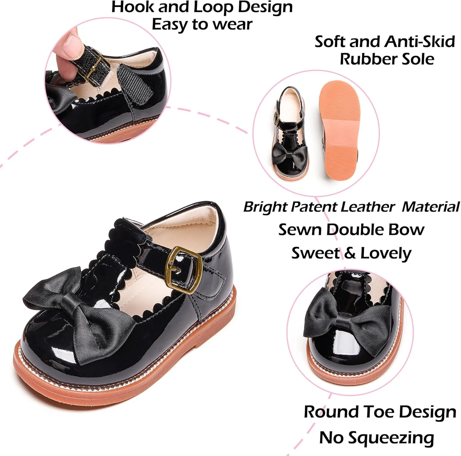 Toddler Girl Mary Jane Dress Oxford Shoes-Little Girl School Uniform Shoes for Wedding Party