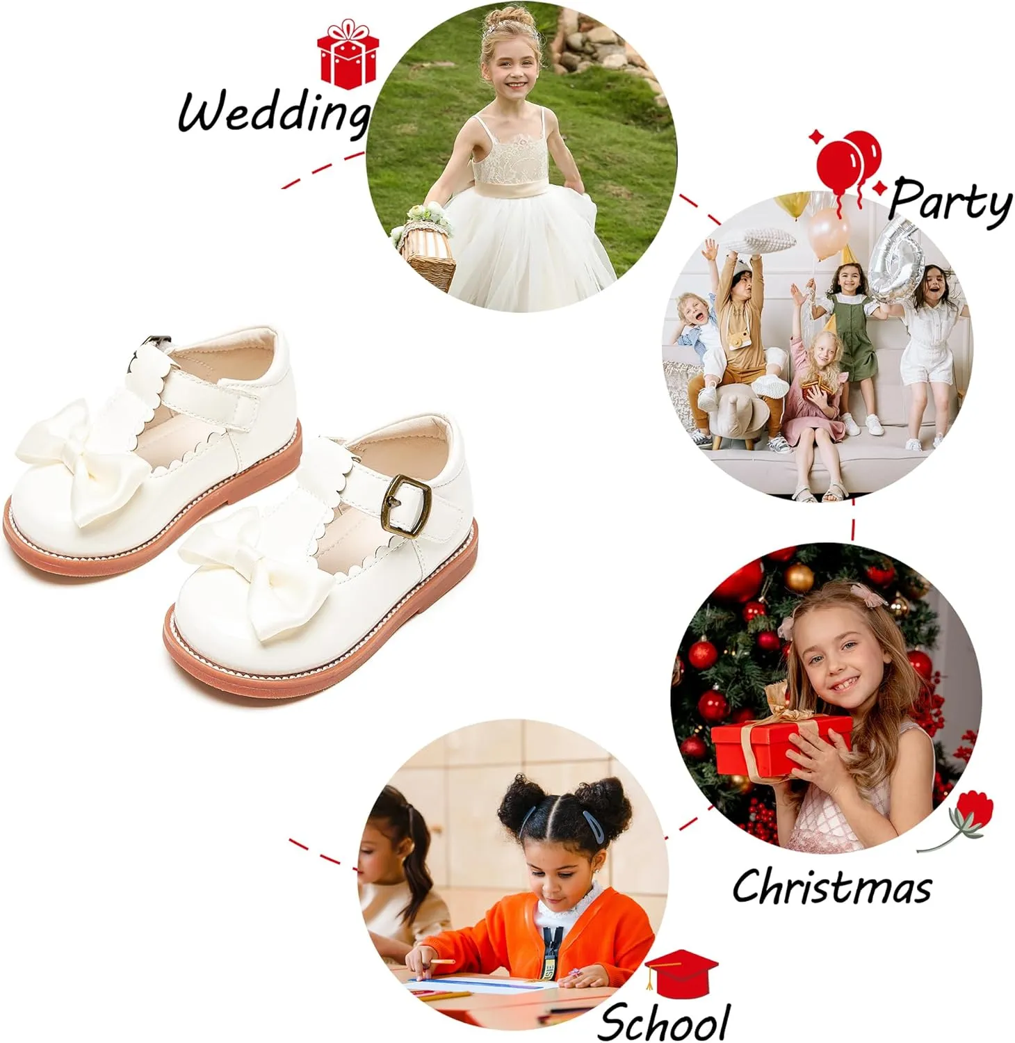 Toddler Girl Mary Jane Dress Oxford Shoes-Little Girl School Uniform Shoes for Wedding Party