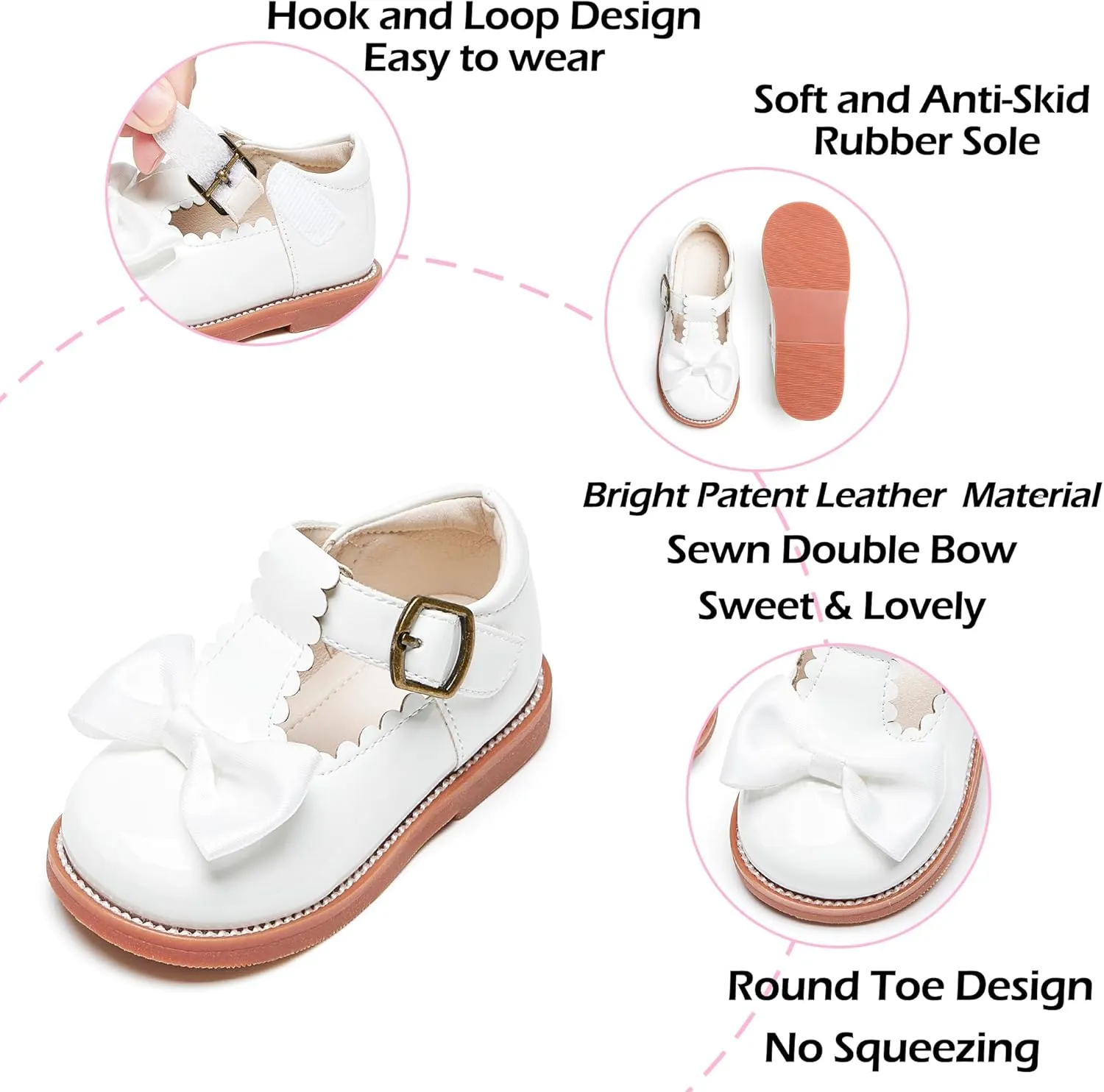 Toddler Girl Mary Jane Dress Oxford Shoes-Little Girl School Uniform Shoes for Wedding Party