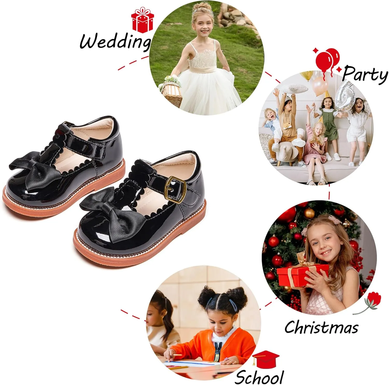 Toddler Girl Mary Jane Dress Oxford Shoes-Little Girl School Uniform Shoes for Wedding Party
