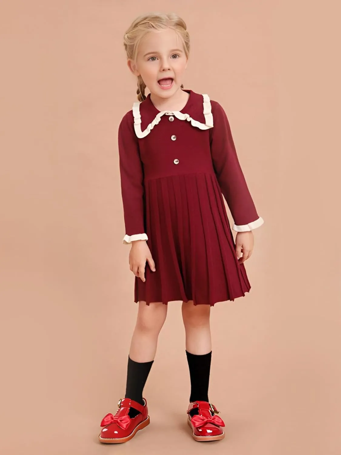 Toddler Girl Mary Jane Dress Oxford Shoes-Little Girl School Uniform Shoes for Wedding Party
