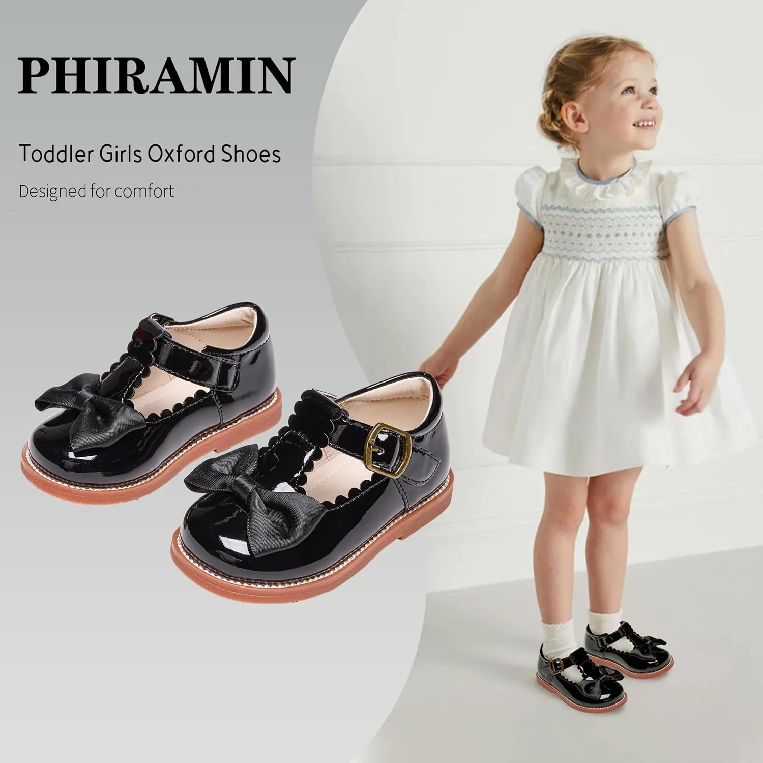 Toddler Girl Mary Jane Dress Oxford Shoes-Little Girl School Uniform Shoes for Wedding Party