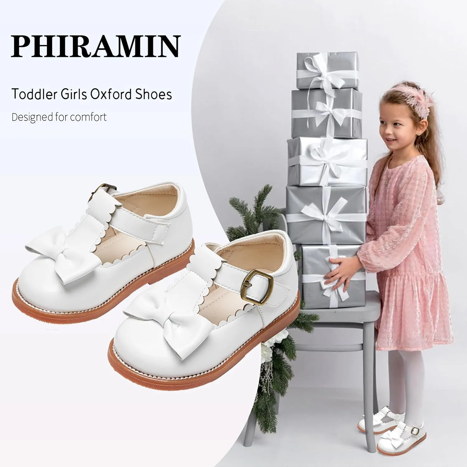 Toddler Girl Mary Jane Dress Oxford Shoes-Little Girl School Uniform Shoes for Wedding Party