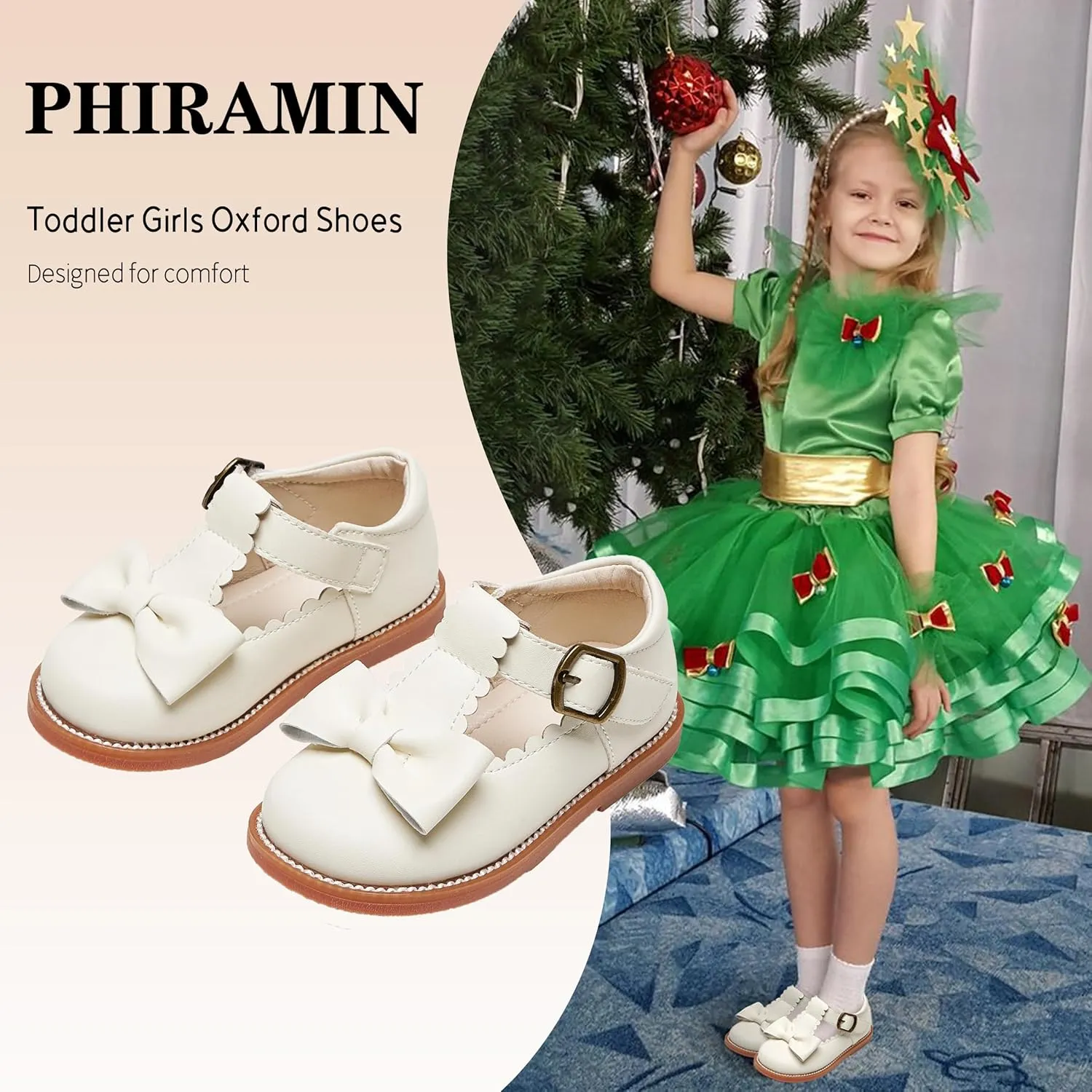 Toddler Girl Mary Jane Dress Oxford Shoes-Little Girl School Uniform Shoes for Wedding Party