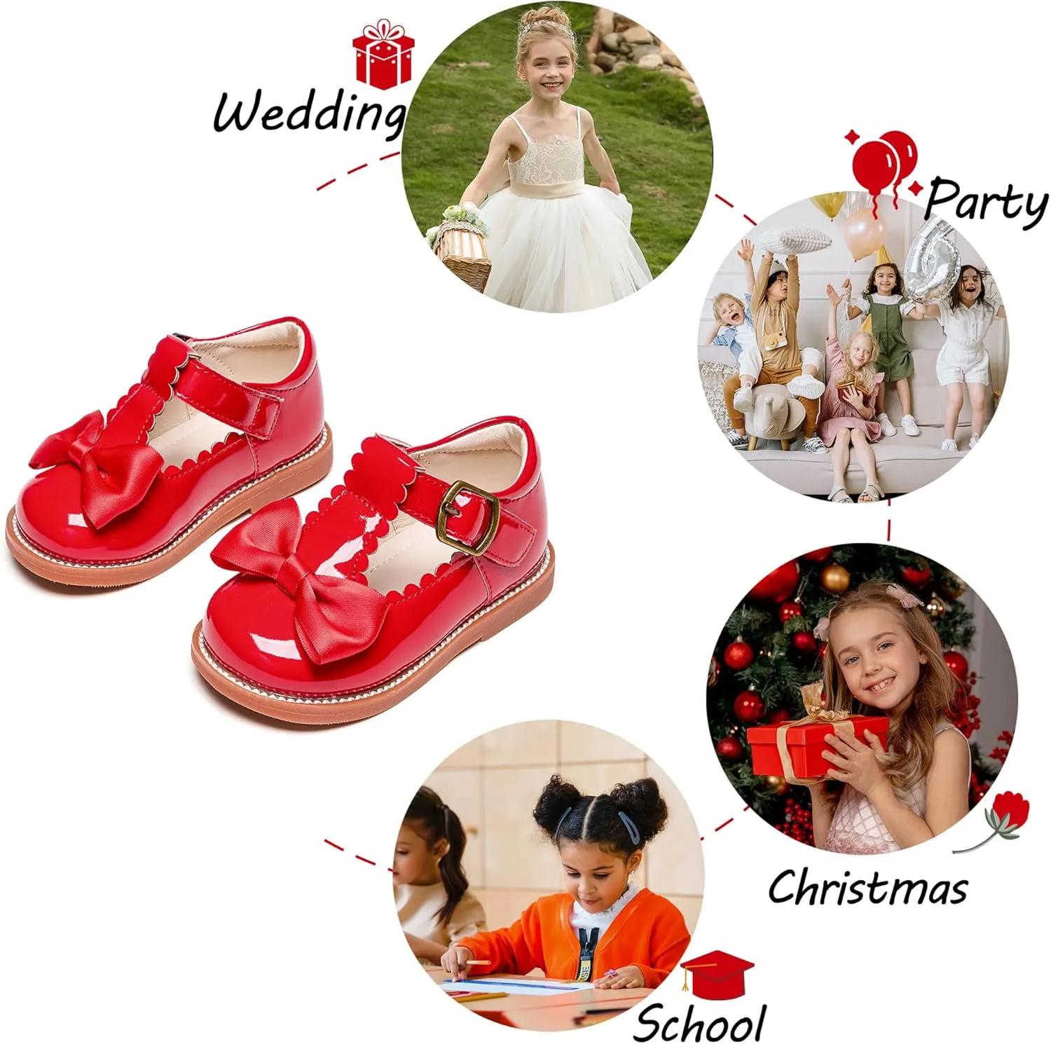 Toddler Girl Mary Jane Dress Oxford Shoes-Little Girl School Uniform Shoes for Wedding Party