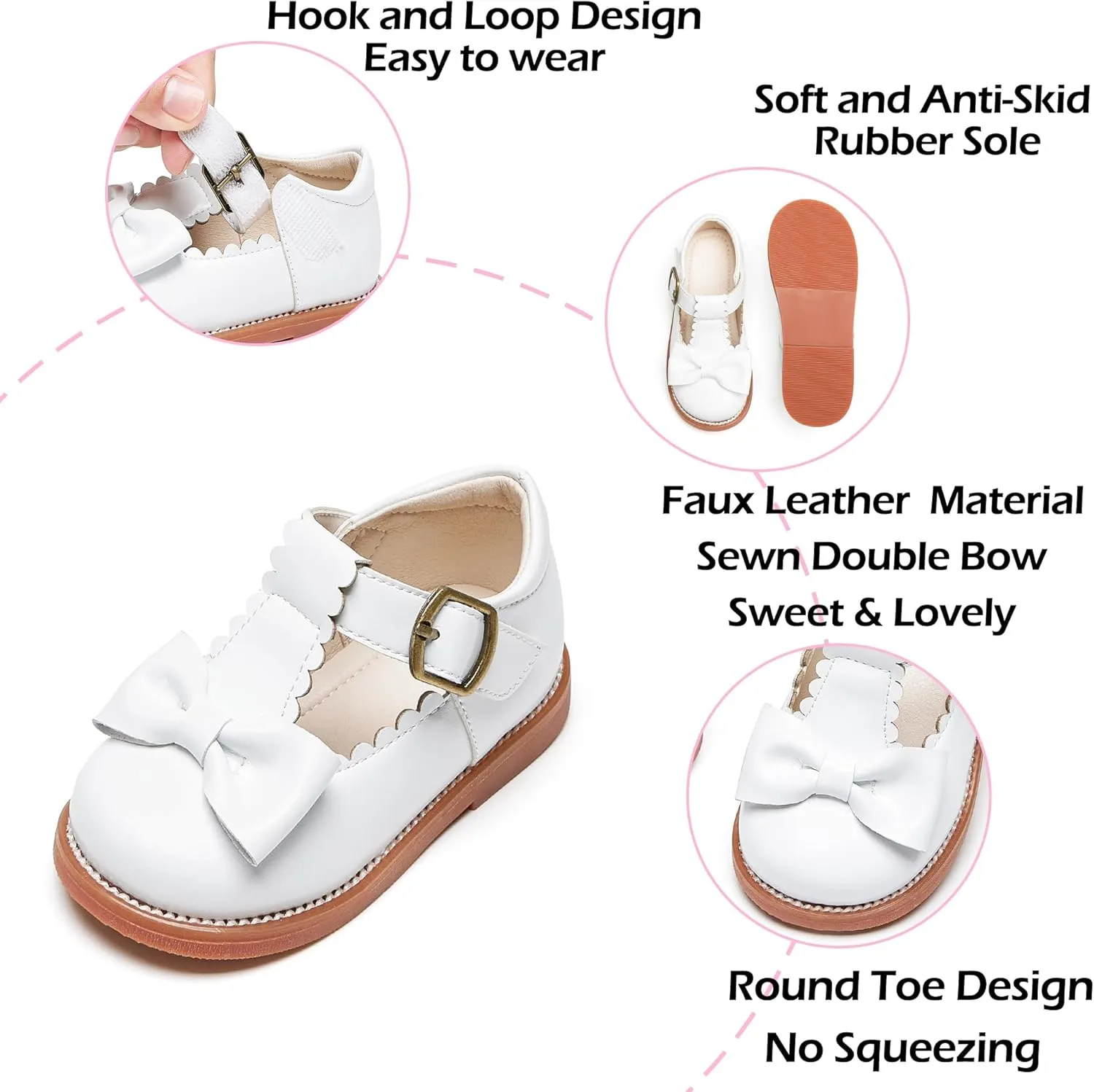 Toddler Girl Mary Jane Dress Oxford Shoes-Little Girl School Uniform Shoes for Wedding Party