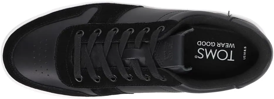 TOMS Mens Trvl Lite Court Lace Up Sneakers Shoes Casual - Black