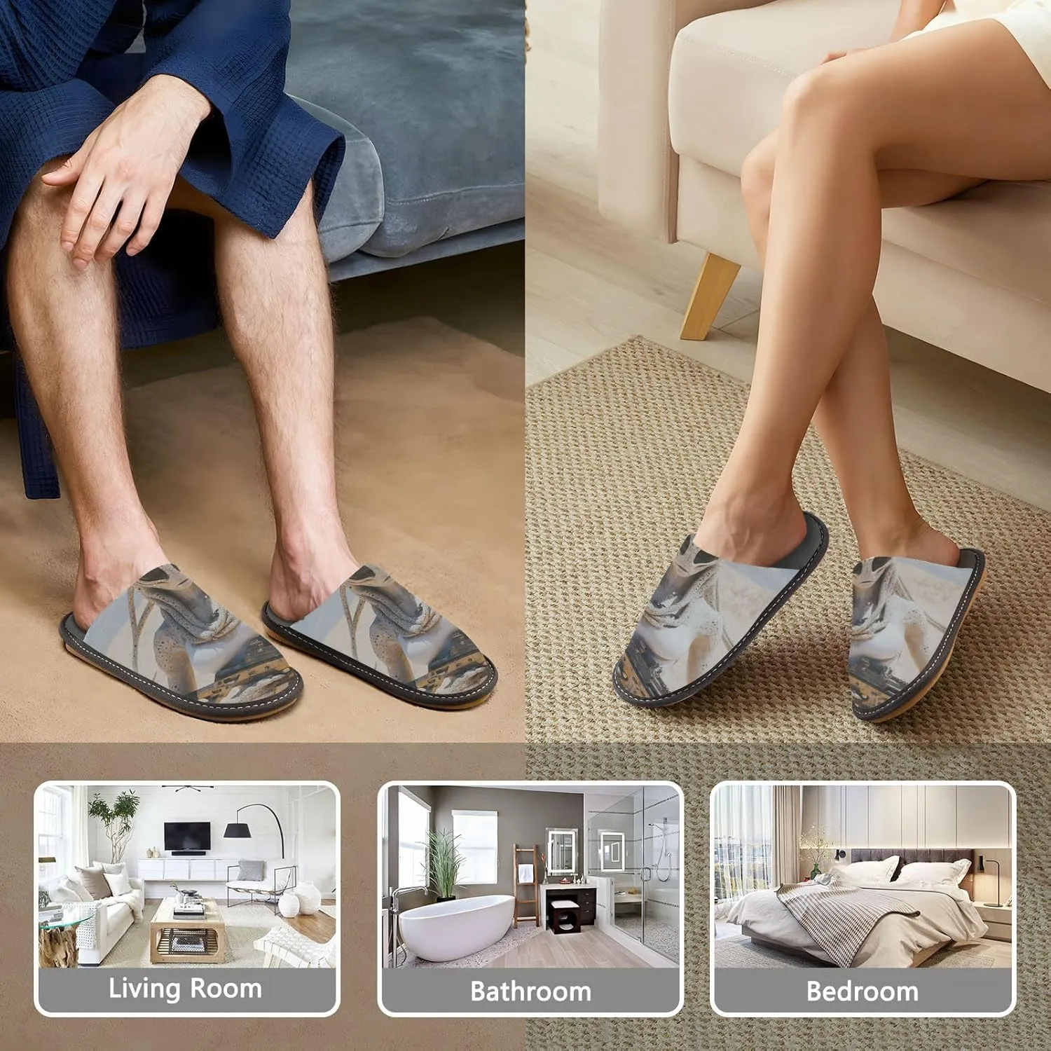 Unisex Womens Mens Zombie Skull House Slippers Comfy Warm Plush Slip-On Felt Cozy Memory Home Slippers Indoor Outdoor Fall Winter Home Shoes