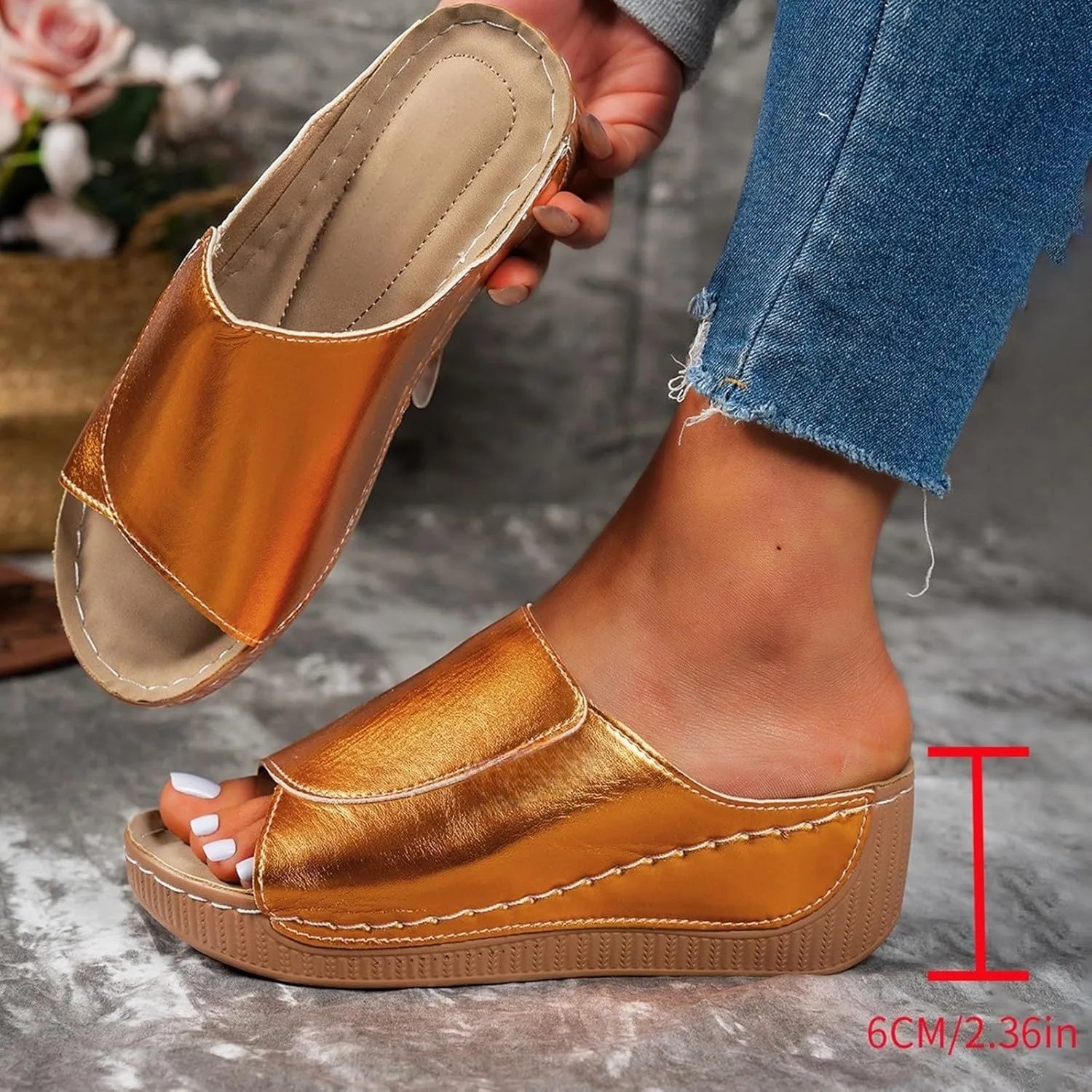 Women Walking Sandals Arch Support Orthotic Comfortable Non-Slip Casual Open Toe Sport Sandals Lightweight Athletic Yoga Mat Slippers for Walking Vacation