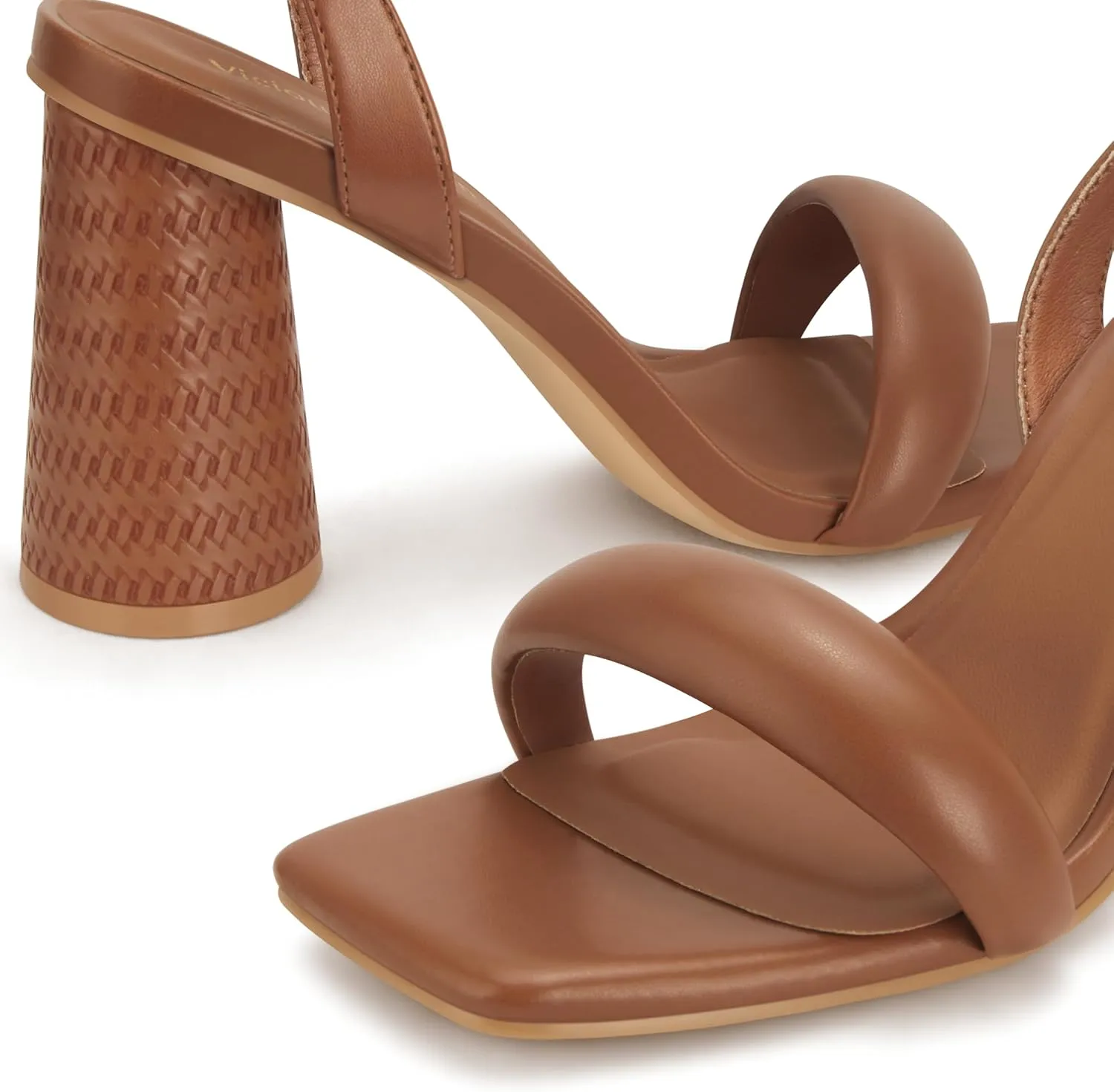 Women's Block High Heels Square Open Toe Strappy Sandals Party Wedding Ankle Strap Shoes