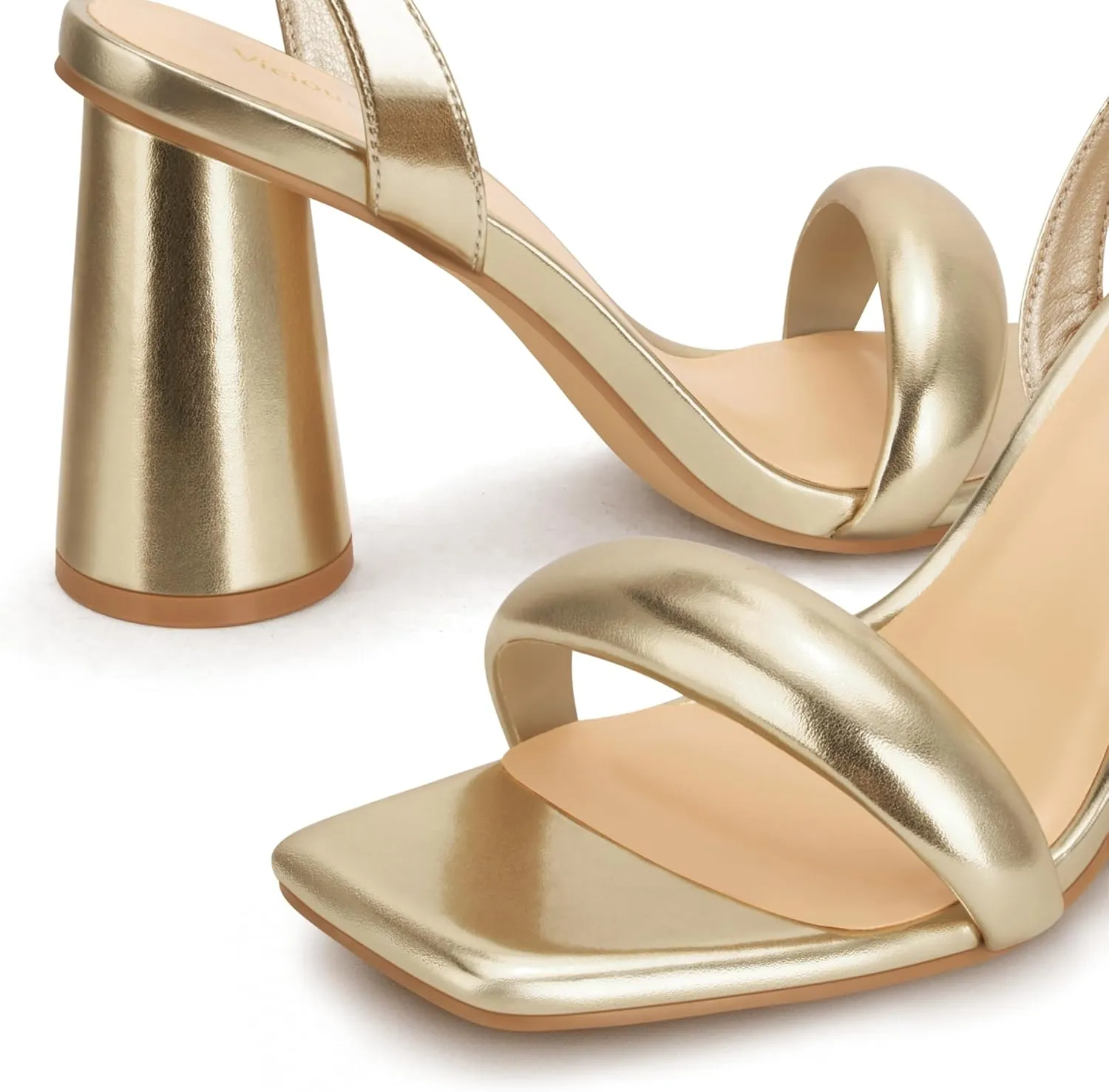Women's Block High Heels Square Open Toe Strappy Sandals Party Wedding Ankle Strap Shoes
