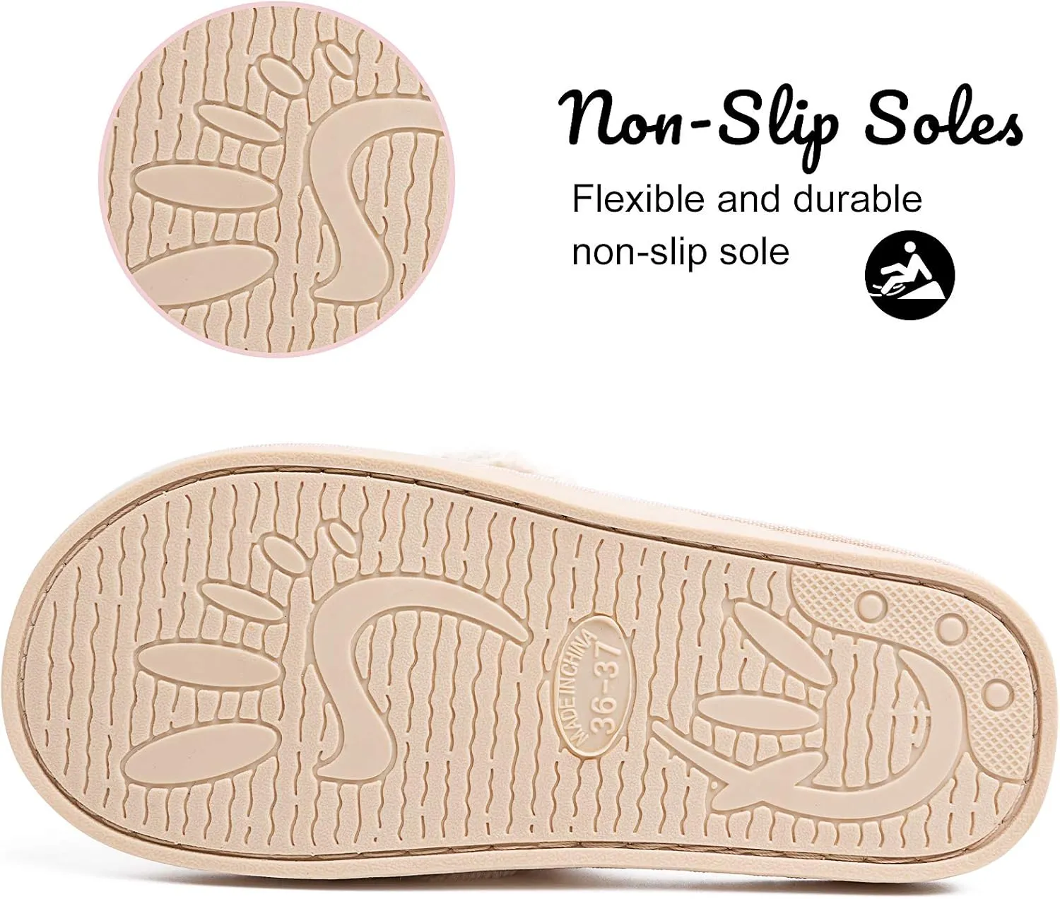Women's Fuzzy Memory Foam Flip Flop Slippers Soft Comfy Open Toe Slip On Spa Thong Flat Sandals Ladies House Home Furry Sandal Slides Indoor Outdoor