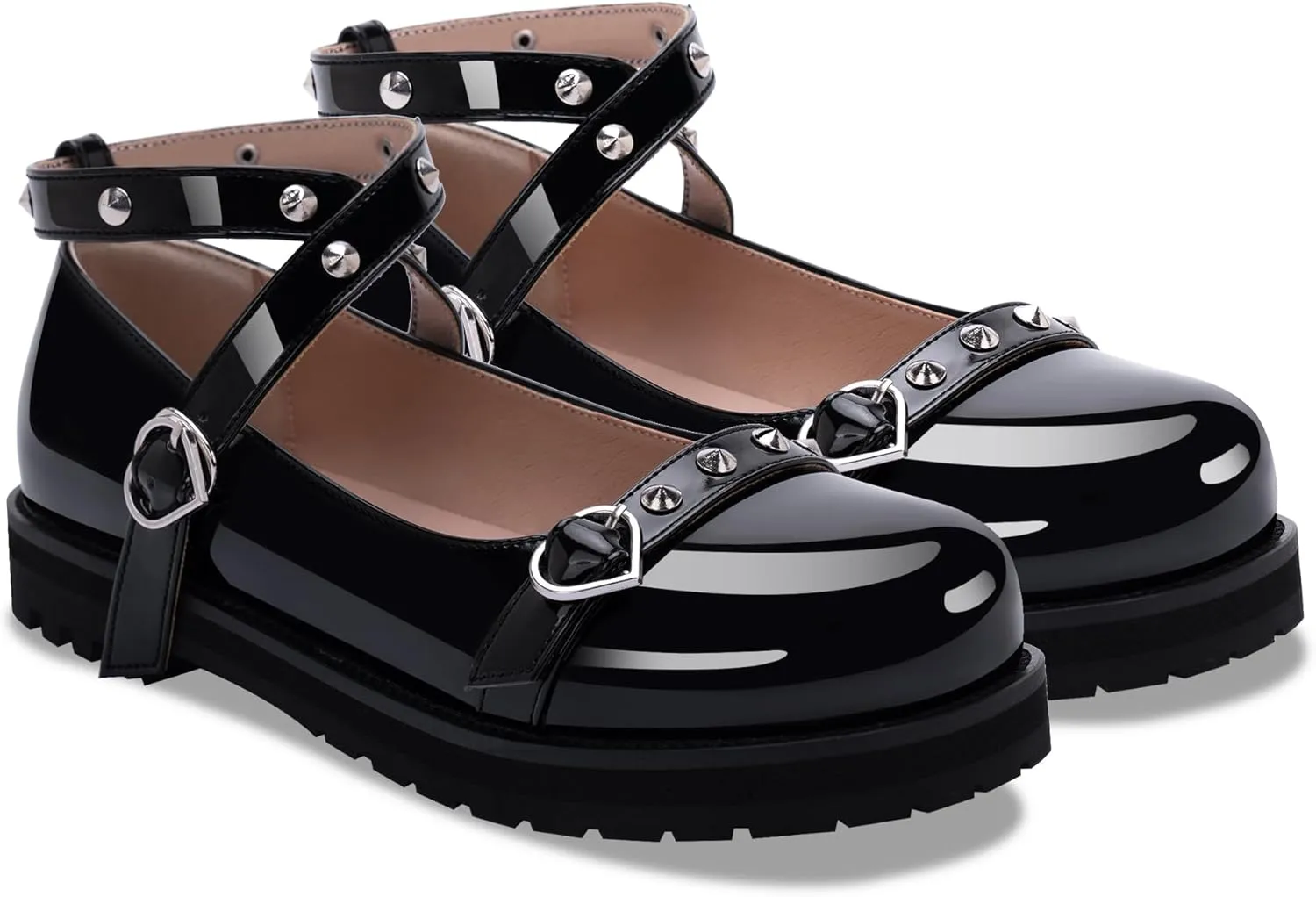 Women's Mary Janes Flats Platform Heels Ankle Strap Strappy Goth Shoes