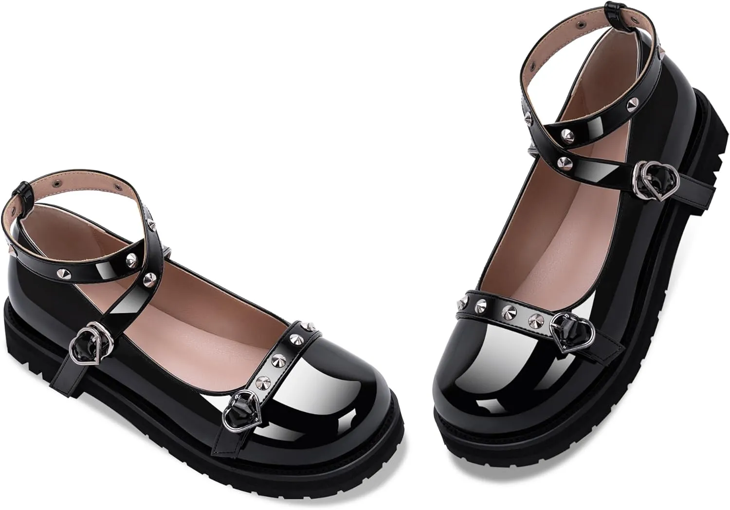 Women's Mary Janes Flats Platform Heels Ankle Strap Strappy Goth Shoes