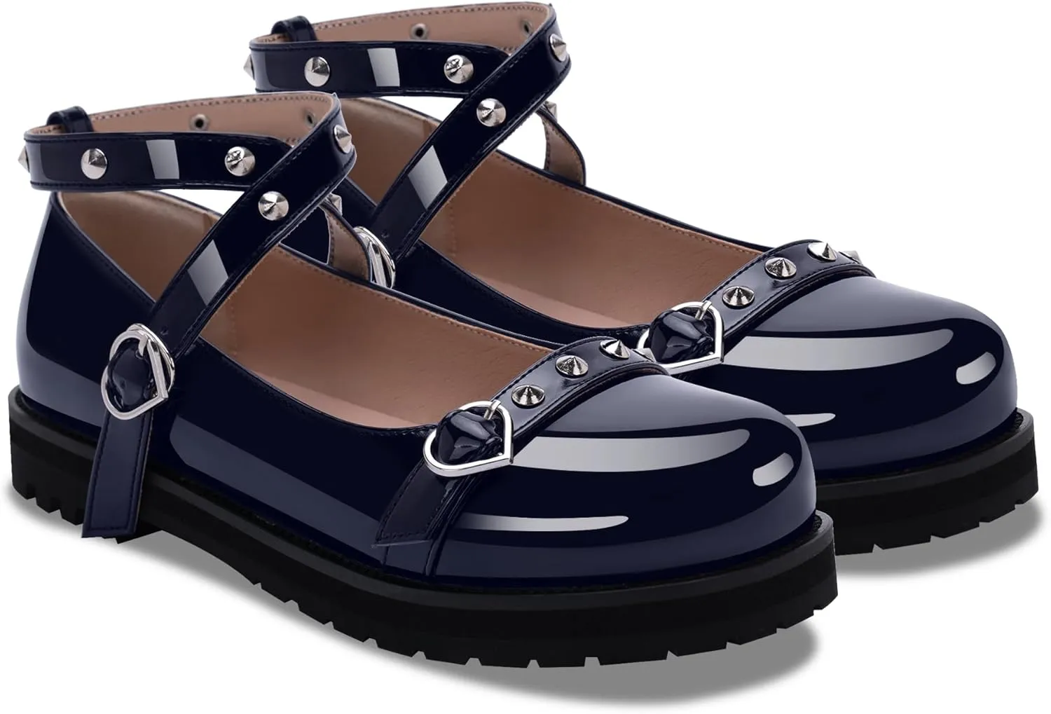 Women's Mary Janes Flats Platform Heels Ankle Strap Strappy Goth Shoes