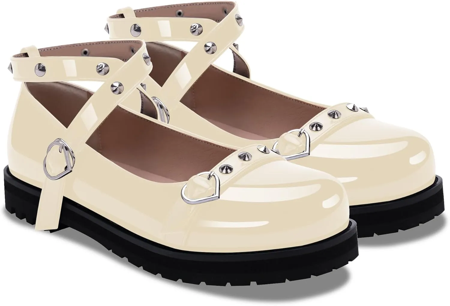 Women's Mary Janes Flats Platform Heels Ankle Strap Strappy Goth Shoes