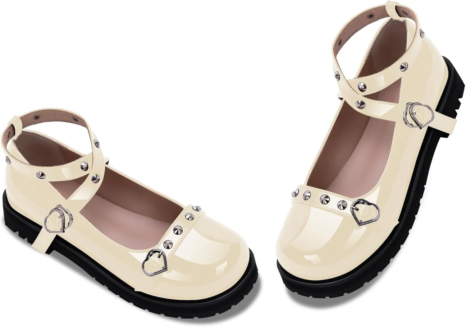 Women's Mary Janes Flats Platform Heels Ankle Strap Strappy Goth Shoes
