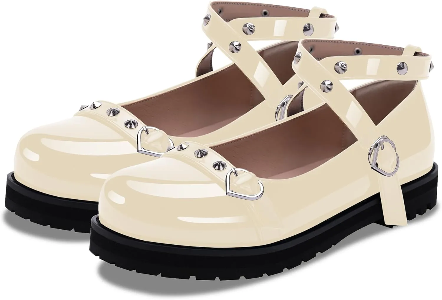 Women's Mary Janes Flats Platform Heels Ankle Strap Strappy Goth Shoes