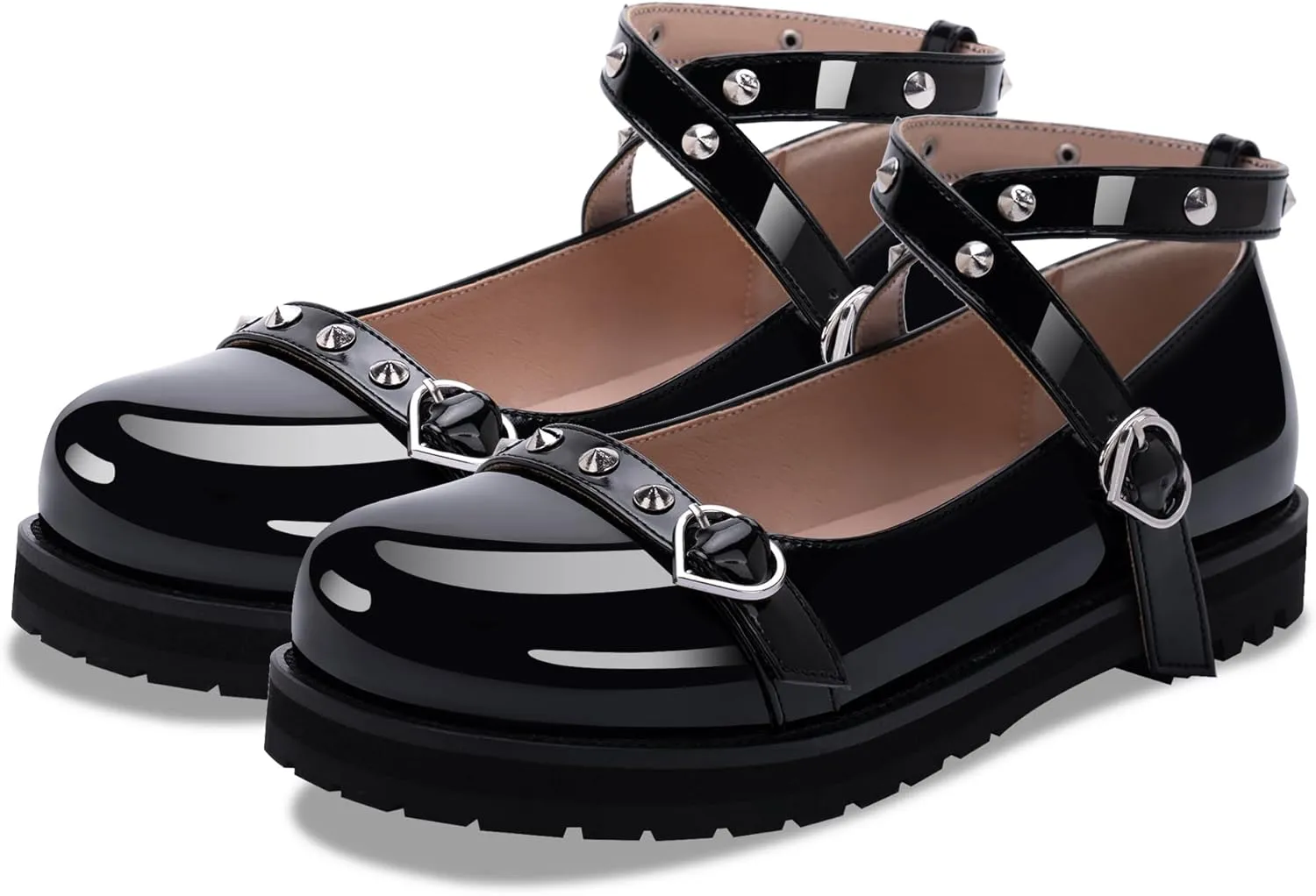Women's Mary Janes Flats Platform Heels Ankle Strap Strappy Goth Shoes