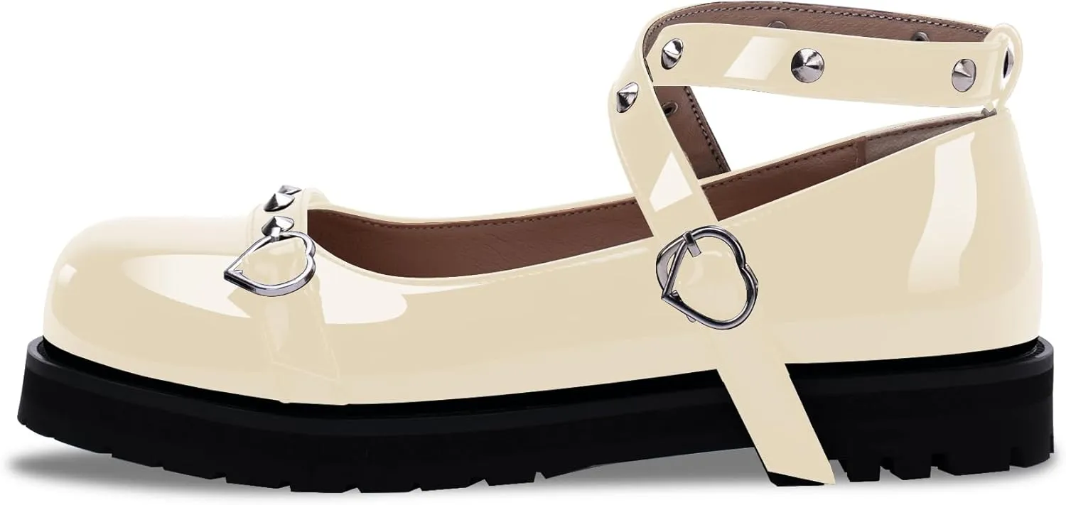 Women's Mary Janes Flats Platform Heels Ankle Strap Strappy Goth Shoes