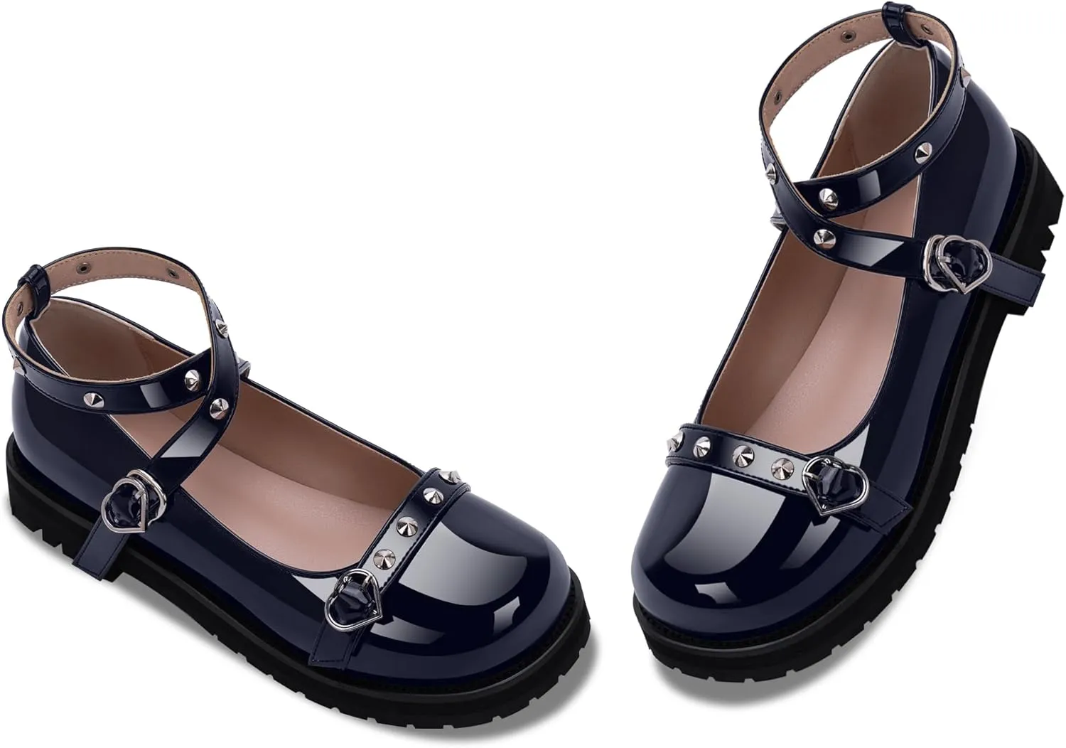 Women's Mary Janes Flats Platform Heels Ankle Strap Strappy Goth Shoes
