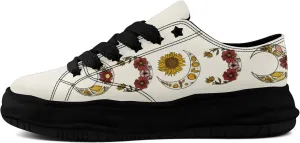 Women's Moon Sun Star Canvas Sneakers Men's Artistic Low-Top Casual Shoes Comfortable Unisex Lightweight Footwear