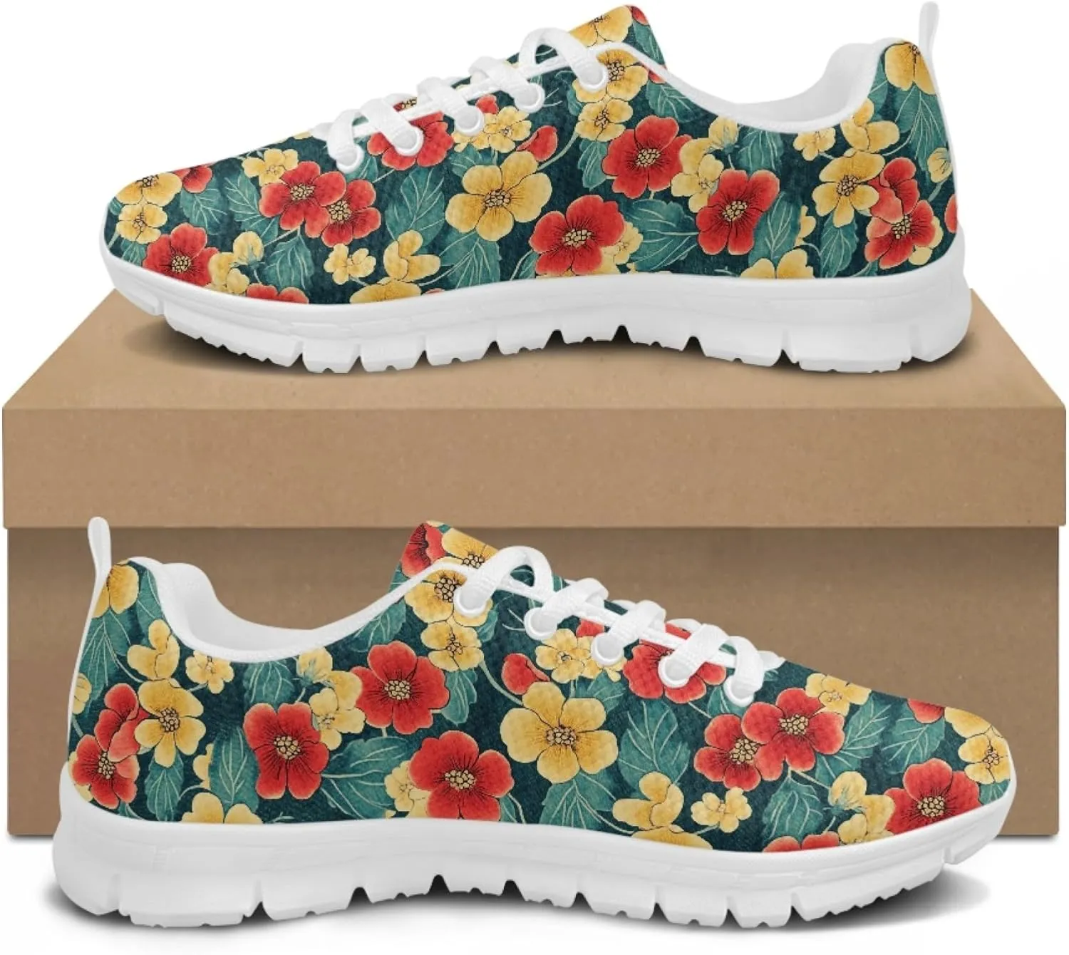 Womens Sports Trainer Shoes Girls Running Causal Travel Sneakers Outdoor Walking Low Heel Lace up Breathable Lightweight Shoe