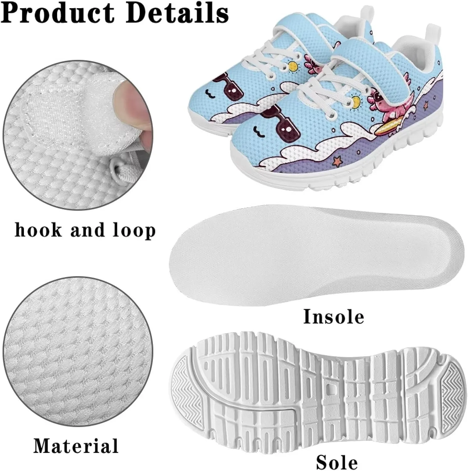 YEXIATODO Boys' Girls' Shoes Lightweight Slip On Casual Running Shoes Breathable Athletic Shoes Sneakers Size 13-2.5 Kids