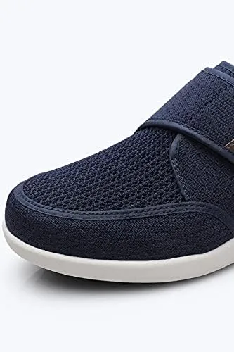 youyun Diabetic Shoes for Men Wide Width Elderly Men's Diabetic Shoes Adjustable Closure Breathable Lightweight Non Slip Air Cushion Sneakers for Swollen Feet Edema